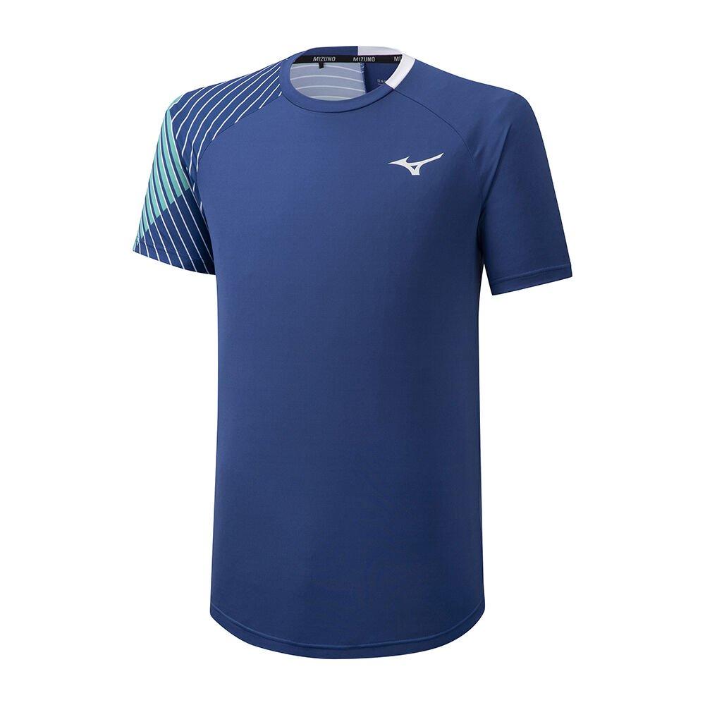 Men's Mizuno Tennis T-Shirts Blue Shadow Apparel - K2GA001124